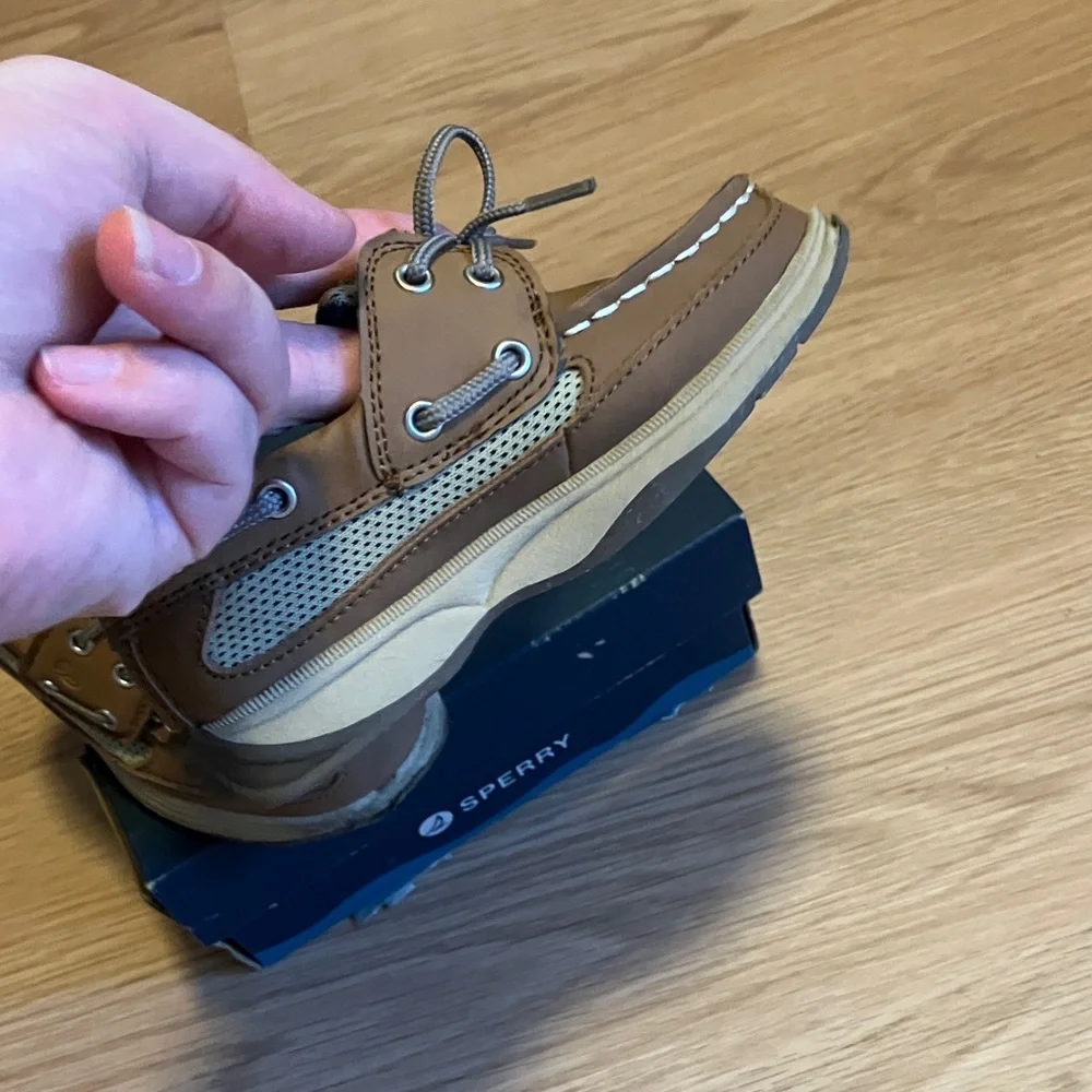Sperry Kids Brown Tan Leather Moccasins